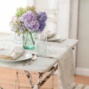 Dots ~ Swedish Grey or Gustavian Grey on Cream Linen - Image 4