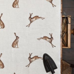 French Hares ~ Fudge on Cream Linen