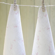 Georgian Trellis ~ Antique Powder Pink on Cream Linen - Image 4