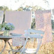 Bee Pinstripe ~ Antique Dusty Pink Cream Linen - Image 6