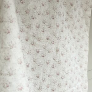 Tiny Faded Hattie Grape and Basil ~ on Belgian White Linen