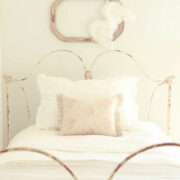 Georgian Roses ~ Antique Powder Pink & Dove on Cream Linen - Image 4
