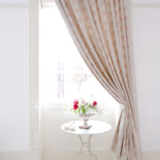 Georgian Roses ~ Antique Powder Pink & Dove on Cream Linen - Image 5
