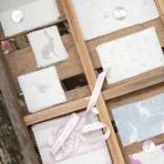 Vintage Spot ~ Pink Icing  on Cream Linen - Image 3