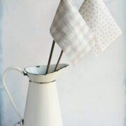 Check (Small) ~ Dove on Cream Linen - Image 3