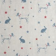 Best Friends ~ Gunmetal Blue & Red on Stone Linen - Image 2