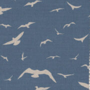 Seagulls ~ Delft Blue on Oatmeal Linen Union - Image 2