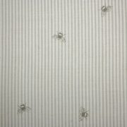 Bee Pinstripe ~ Dove & Olive on Ivory Linen - Image 2