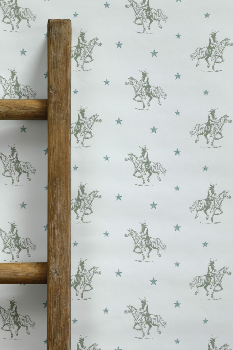 Vintage Cowboys Wallpaper with Oxford Blue Stars The Original
