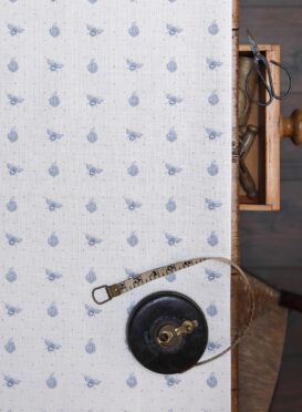 Blackberry & Bee ~ French Blue on Cream Linen