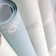Busy Bees Large Wallpaper in Grey on White Background - Image 2