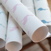Mini Hares Wallpaper in Antique Powder Pink on an Ivory Background - Image 3