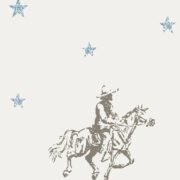 Vintage Cowboys Wallpaper with Oxford Blue Stars The Original - Image 2