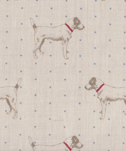 Jack's Gone Dotty ~ Blue on Cream Linen - Peony & Sage