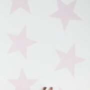 Twinkle Twinkle Large Star Wallpaper in Pale Pink Icing or Antique Powder Pink - Image 2