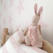 Twinkle Twinkle Large Star Wallpaper in Pale Pink Icing or Antique Powder Pink - Image 3