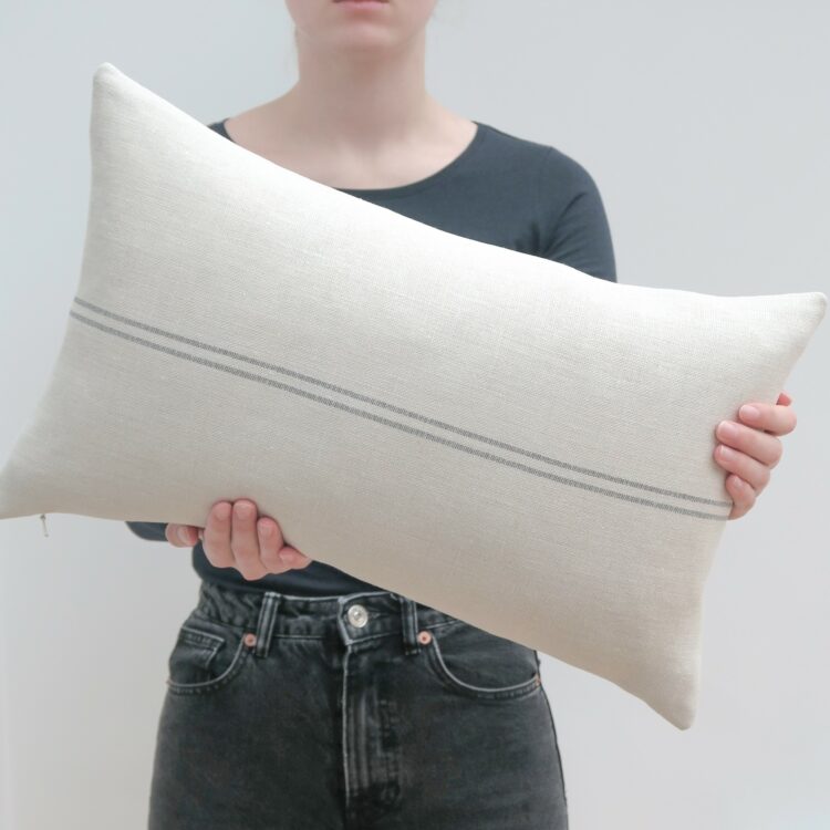 Stunning Handmade Cushions In our Grainsack Charcoal Linen