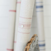 The Danish Stripe ~ Pink on Grainsack Linen - Image 2