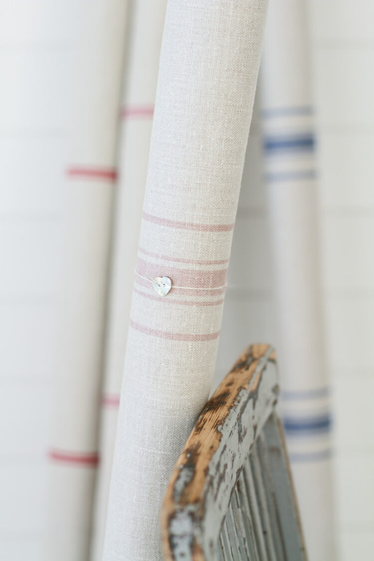 The Danish Stripe ~ Pink on Grainsack Linen