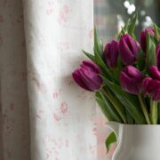 Lydia ~ Powdery Pinks on White Linen - Image 4