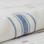 The Danish Stripe ~ Ink Blue on Grainsack Linen - Image 2
