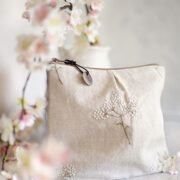 Hand Embroidered French Knot Cow Parsley on Floppy Natural Linen - Image 2