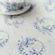 Birdsong (Large or Small) ~ Royal Blues on Stone Linen - Image 2