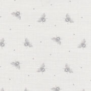 Busy Bees (Tiny) ~ Swedish Grey on White Linen - Image 2