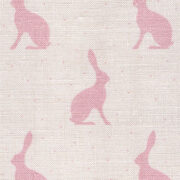 Mini Hares ~ Blush Pink on White Linen Union * - Image 3