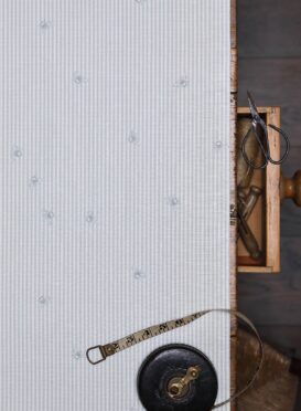Bee Pinstripe ~ Heavy Seamist on Ivory Linen