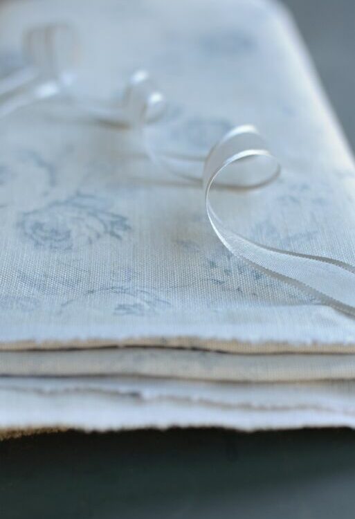 Charlotte Cloud on White Linen Peony & Sage