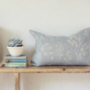 Wild Grasses & Cow Parsley ~ Blue Gray Background on Stone Linen * - Image 4