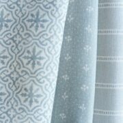 Jetty Stripe ~ Bamburgh Blue on Ivory Linen - Image 3