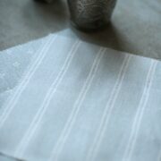 Jetty Stripe ~ Bamburgh Blue on Ivory Linen - Image 2