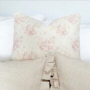 Antique Dusty Pink Pinstripe Side Frilled Cushion ~ £60.00 - Image 3