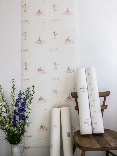 Mrs Mouse Goes Camping Wallpaper - Peony & Sage