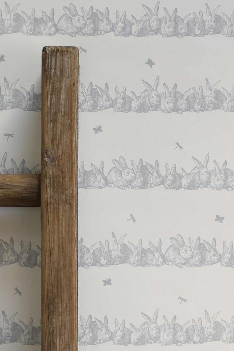 Hip Hop Wallpaper in Powder Grey on White