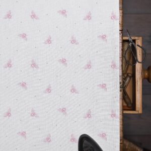 Busy Bees ~ Blush Pink on Ivory Linen