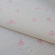 Busy Bees ~ Blush Pink on Ivory Linen - Image 3