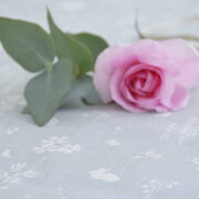 Summertime ~ Seamist & Pink Slip on Ivory Linen - Image 2