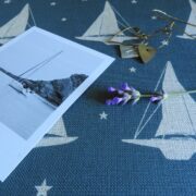 Yacht Club ~ Marine Blue on Stone Linen - Image 4