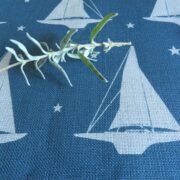 Yacht Club ~ Marine Blue on Stone Linen - Image 3