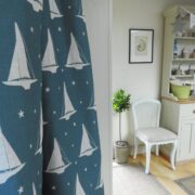 Yacht Club ~ Marine Blue on Stone Linen - Image 2