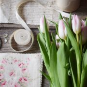 Mathilde ~ Rose & Thyme on Cream Linen * - Image 2