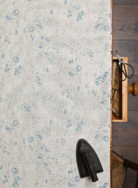 Lydia ~ French Shutter Blue on Stone Linen