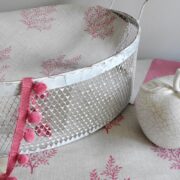 Olivia ~ Jemima Red on Stone Linen - Image 3