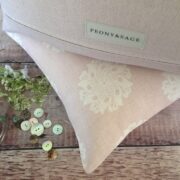 Zahara ~ Pale Pink Icing Background on Cream Linen* - Image 2