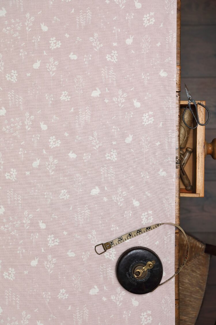 Summertime ~ Faded Old Silk on Cream Linen (matches pale pink icing)