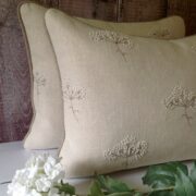 Stunning Handmade Hand Embroidered Cow Parsley Oblong Cushions ~ £95.00 - Image 3