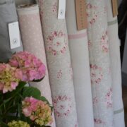 The Capri Stripe ~ French Blossom on Grainsack Linen - Image 2